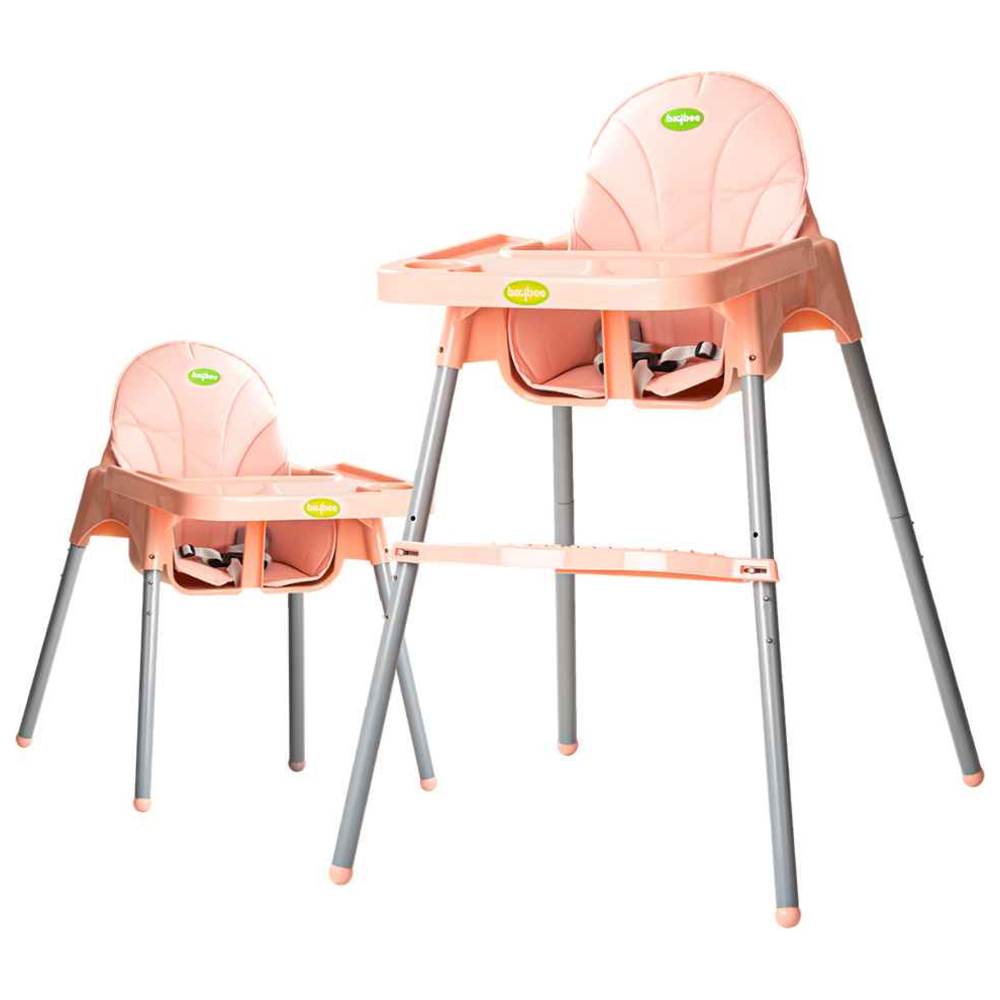 Baybee - 2-in-1 Baby High Chair With Adjustable Height - Pink