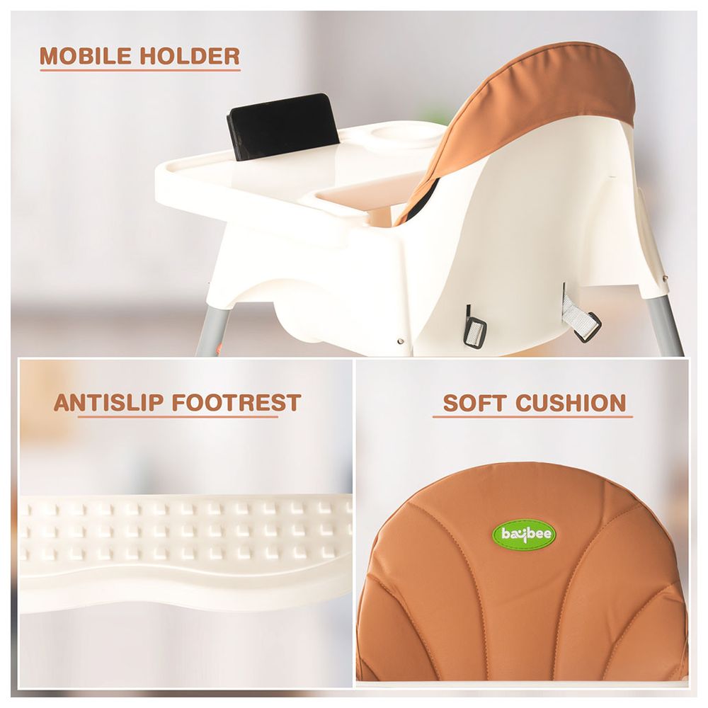 Baybee - 2-in-1 Baby High Chair With Adjustable Height- White