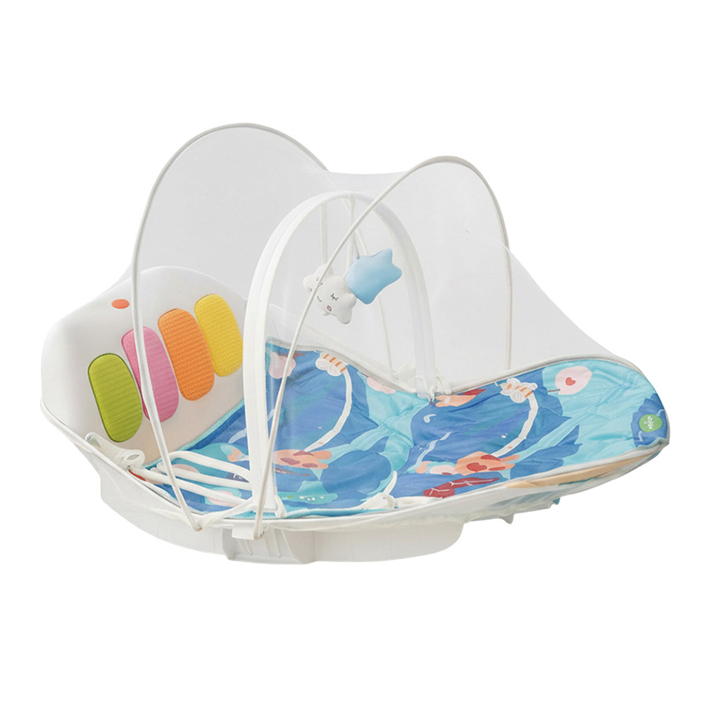 Baybee - 4-In-1 Play Gym & Rocker With Mosquito Net - Blue