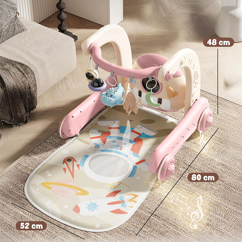Baybee - 4-In-1 Musical Baby Activity Walker & Convertible Play Gym