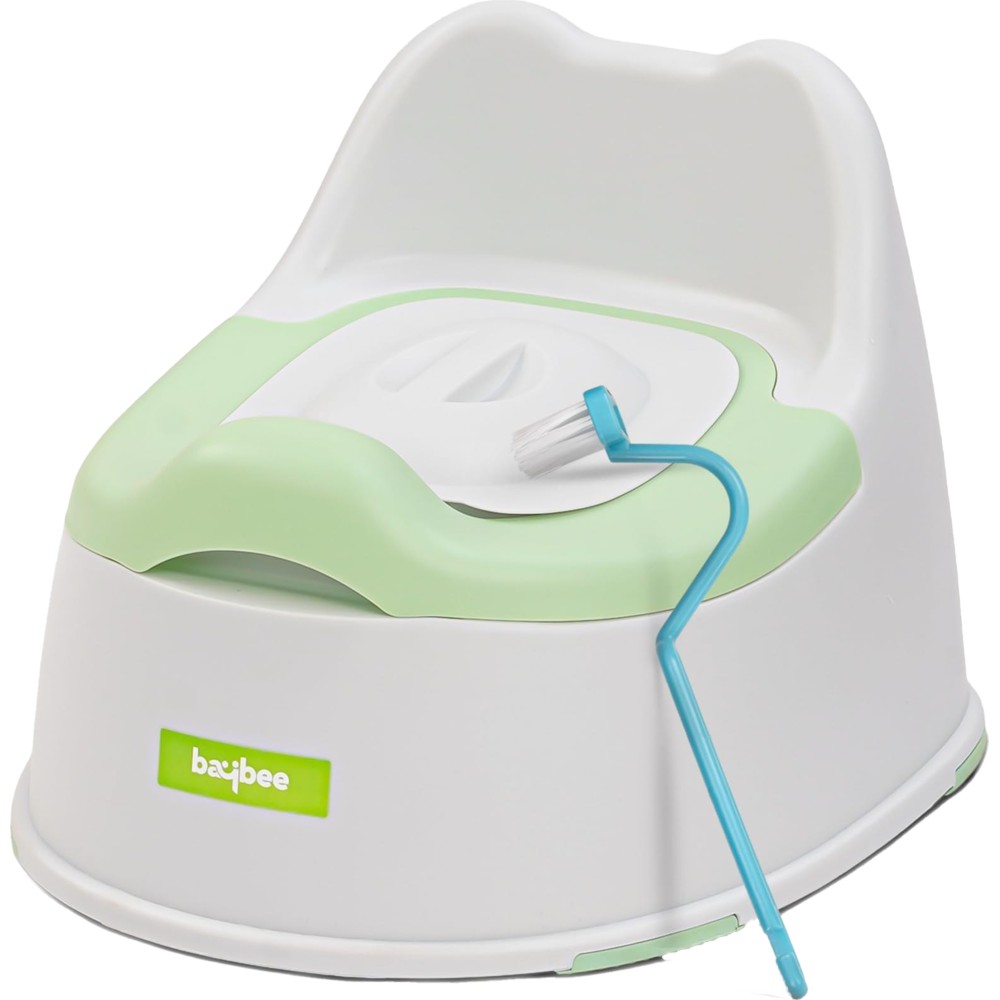 بايبي - مقعد تدريب الطفل على استخدام المرحاض مع صينية قابلة للإزالة ووسادة ناعمة وفرشاة تنظيف