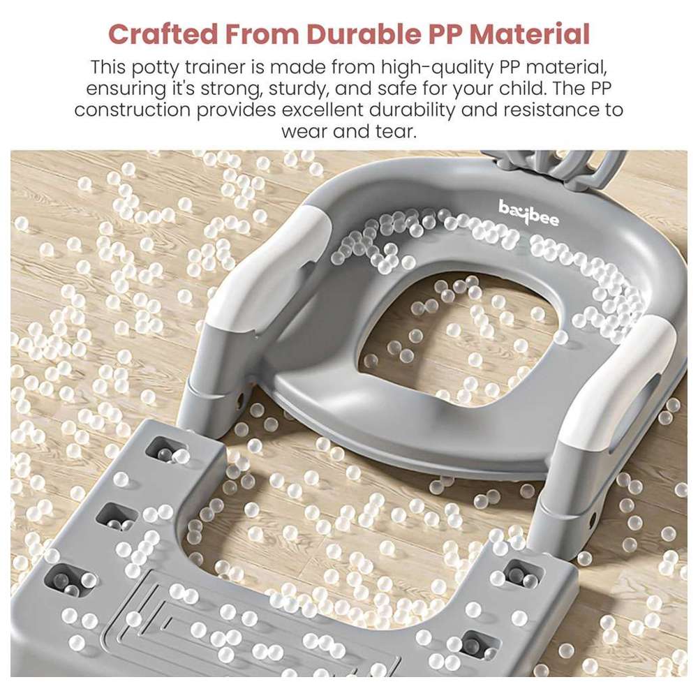 بايبي - كرسي تدريب الحمام - تاج - رمادي