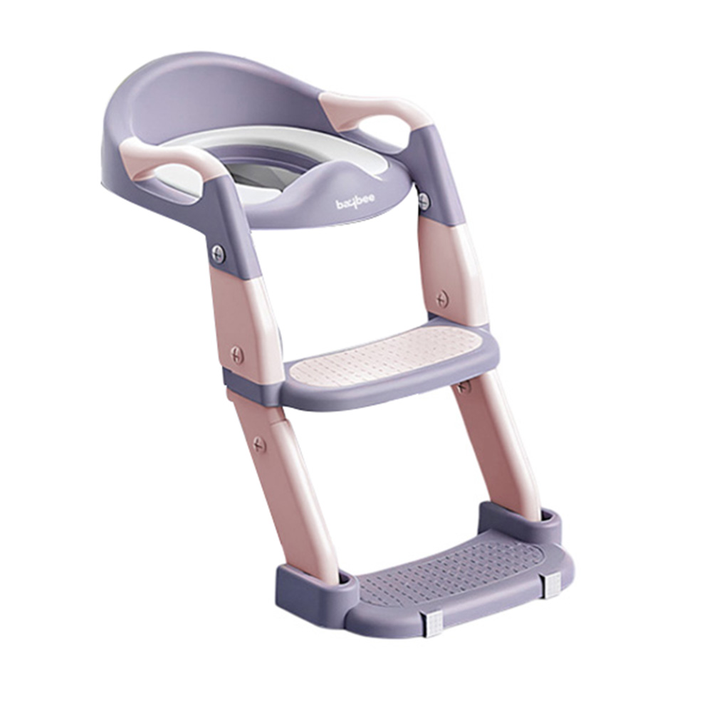 بايبي - مقعد مرحاض متأرجح ٣ في ١ مع سلم ووسادة - وردي