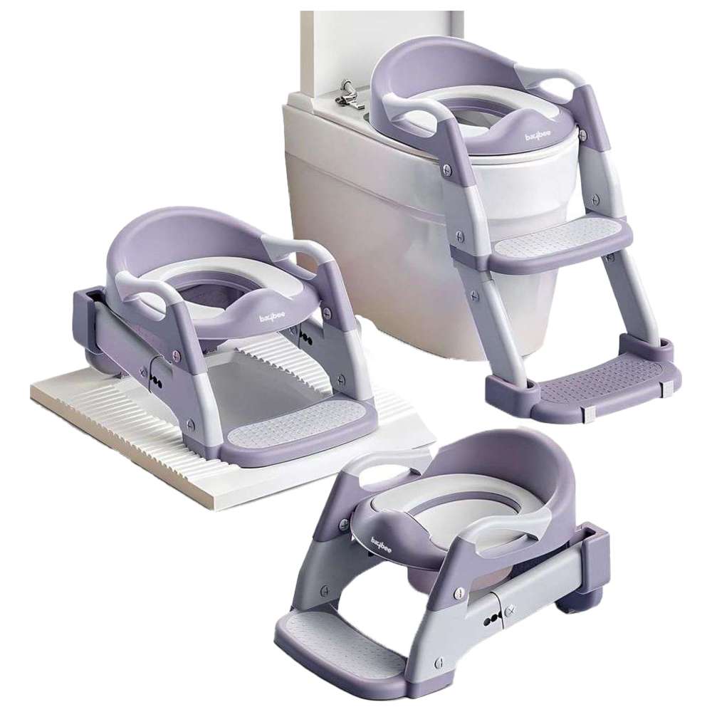 بايبي - كرسي تدريب الحمام للأطفال 3 في 1 مع سلم - بنفسجي