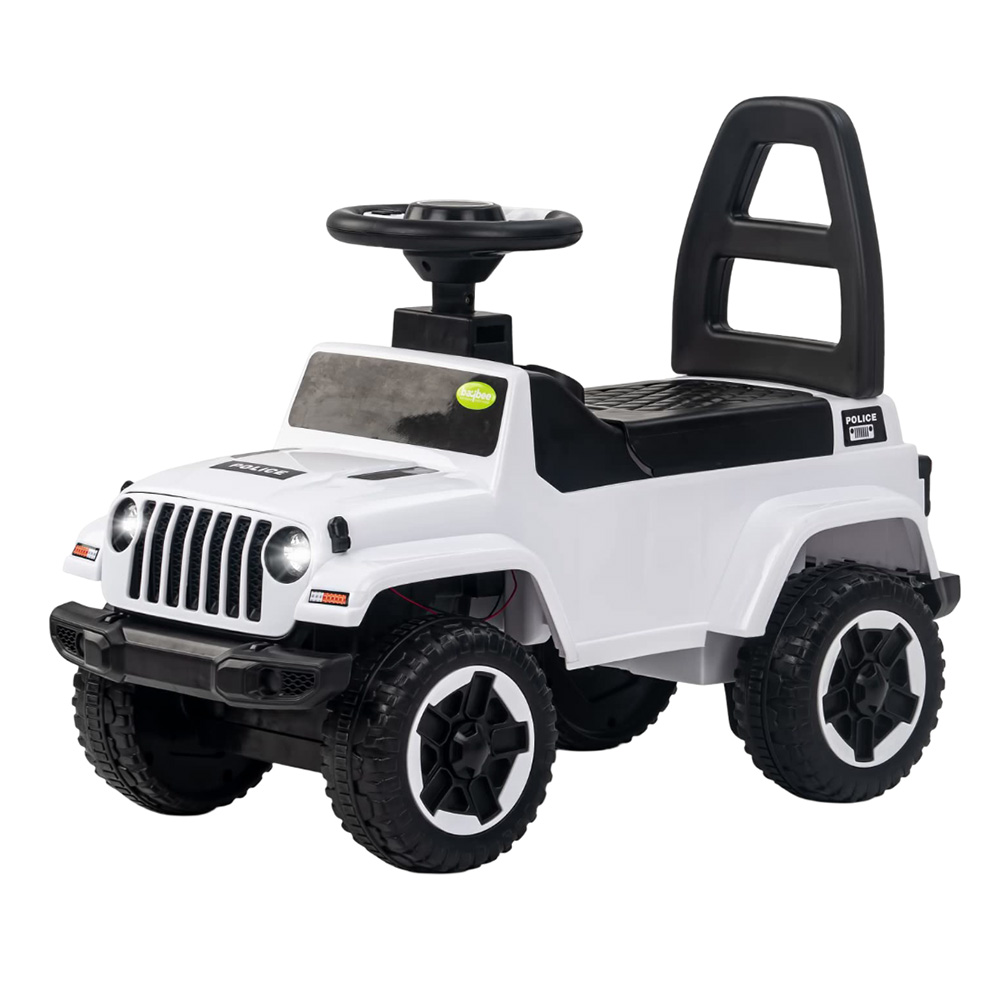 بايبي - سيارة أطفال للركوب والدفع - أبيض