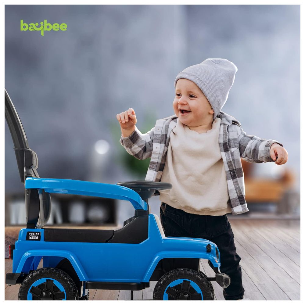 بايبي - سيارة أطفال 2 في 1 للركوب والدفع - أزرق