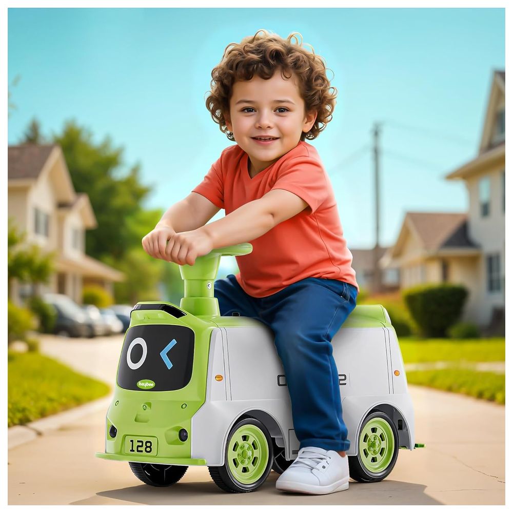 بايبي - سيارة دفع وركوب للأطفال والدو - أخضر