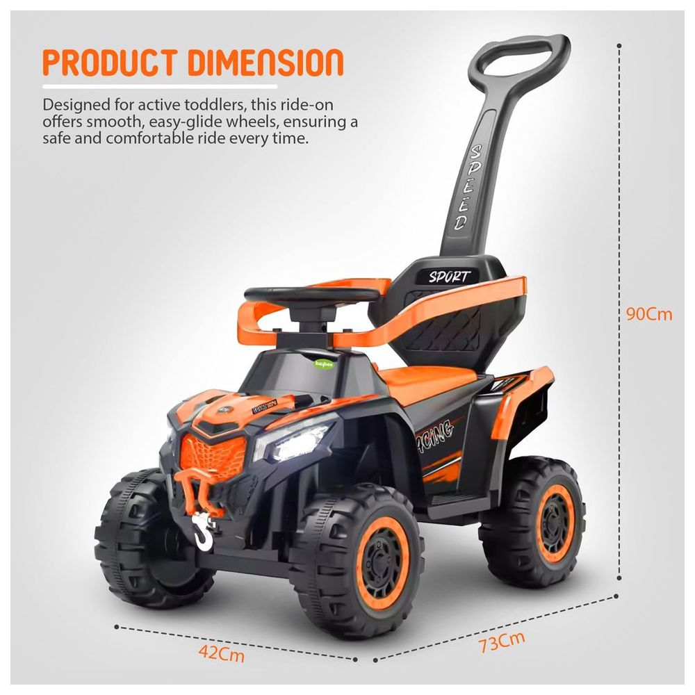 بايبي - سيارة دفع وركوب للأطفال 2 في 1 مونستر - برتقالي