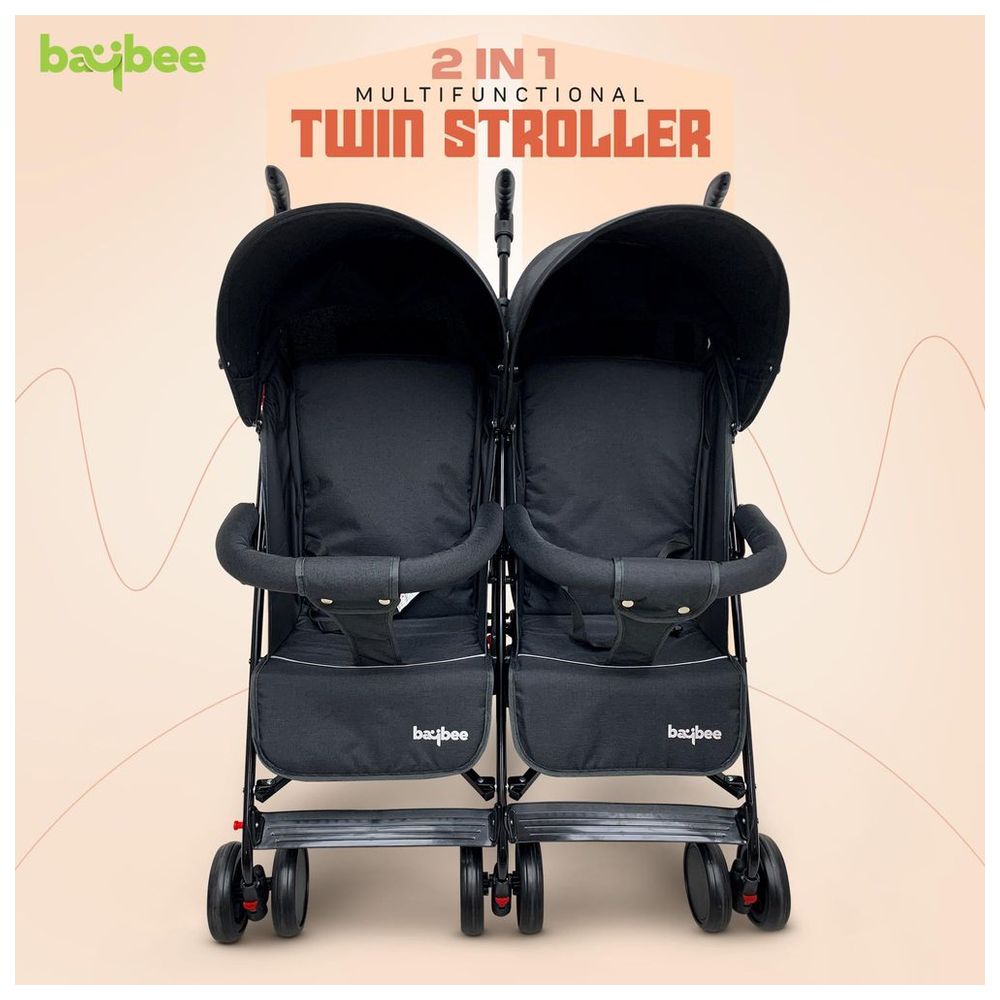 بايبي - عربية توأم للأطفال 2 في 1 - أسود