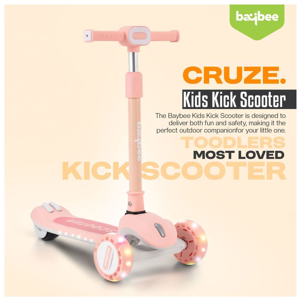 بايبي - سكوتر أطفال قابل للطي كروز - زهري