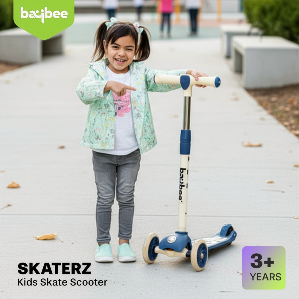 بايبي - سكوتر أطفال بثلاث عجلات مع عجلات وامضة من البولي يوريثان بتقنية LED