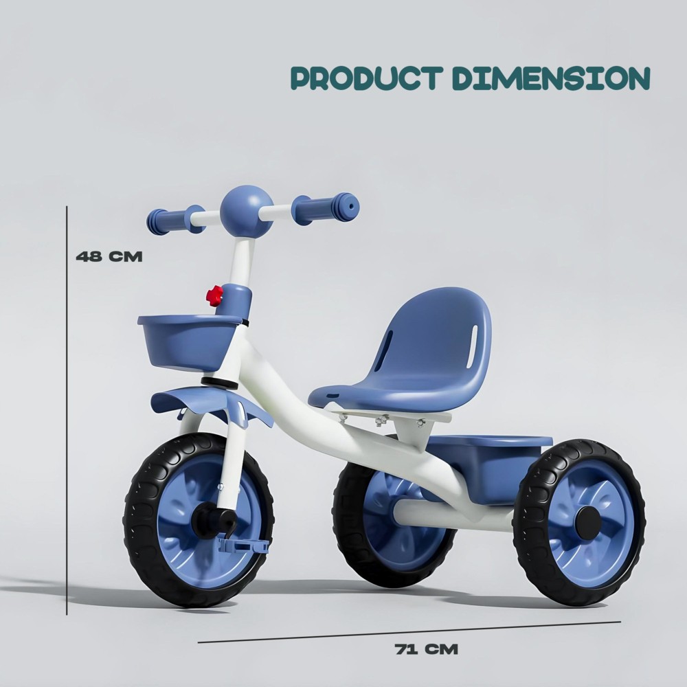 Baybee - Baby Tricycle With Front And Rear Storage Baskets
