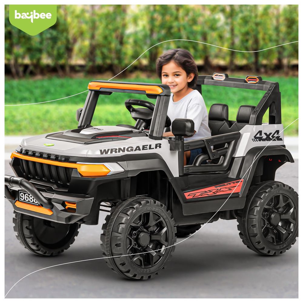 Baybee - Wagon Rechargeable Battery Operated Jeep - Grey