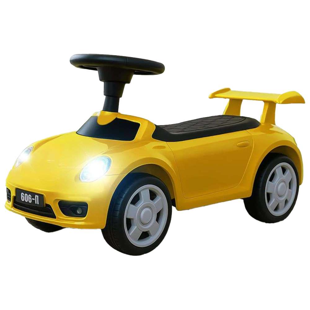 بايبي - سيارة دفع وركوب للأطفال الصغار - أصفر