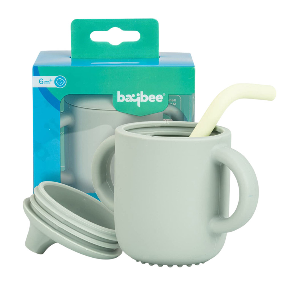 Baybee - Baby BPA-Free Silicone Sipper Cup With Straw And Lid