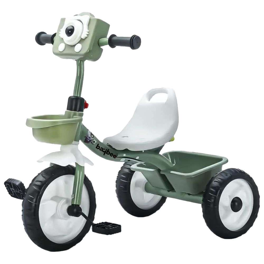 بايبي - دراجة ثلاثية العجلات روليتو مع مقبض كاميرا للأطفال - أخضر