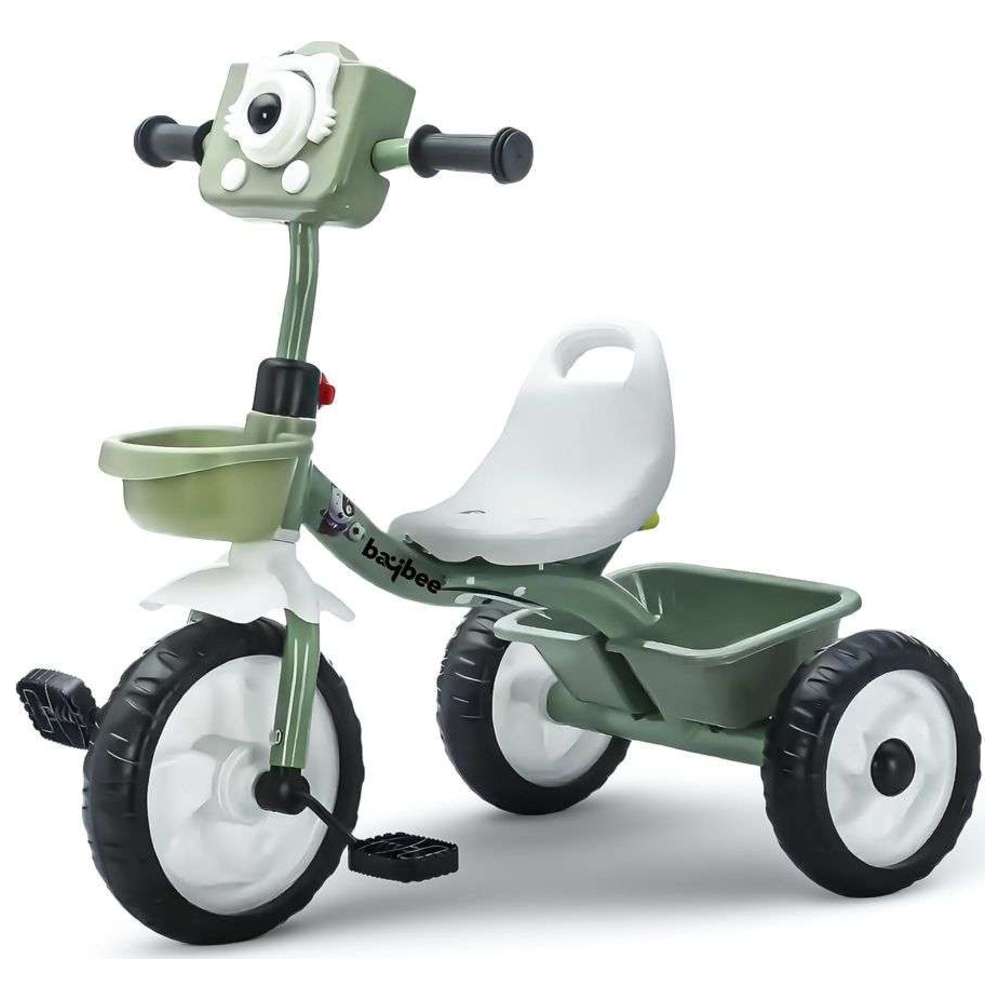 بايبي - دراجة ثلاثية العجلات روليتو مع مقبض كاميرا للأطفال - أخضر