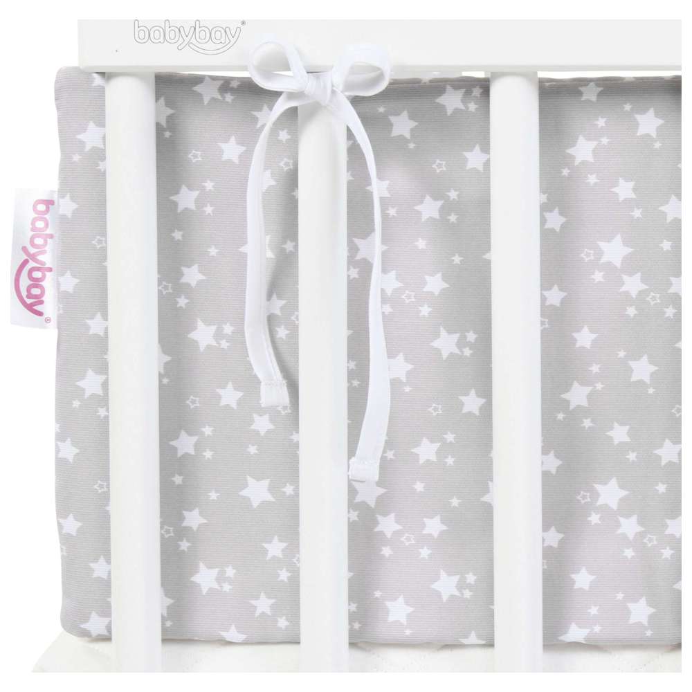 Babybay - Pique Babynest - Perl Grey Stars White