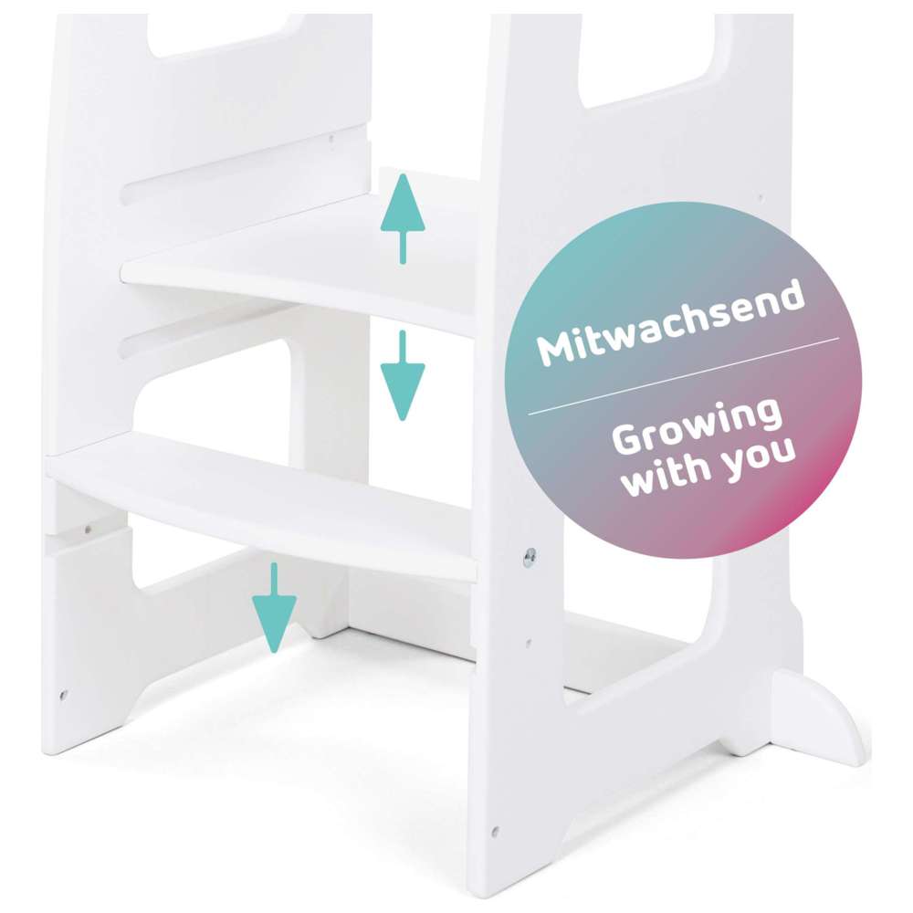 بيبي باي - مقعد تعليمي ليتل فوت - مطلي باللون الأبيض