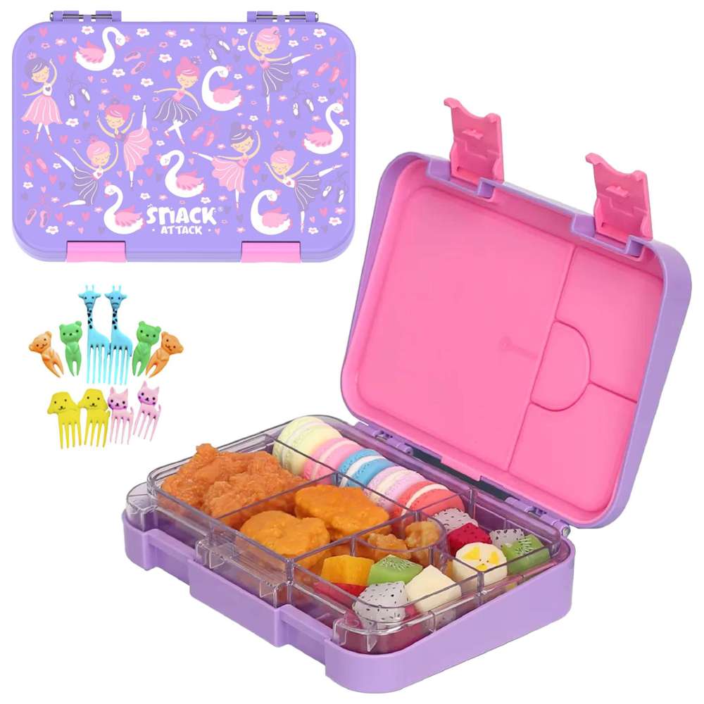Snack Attack - 4/6 Compartment Bento Lunch Box - Ballerina - 710 ml