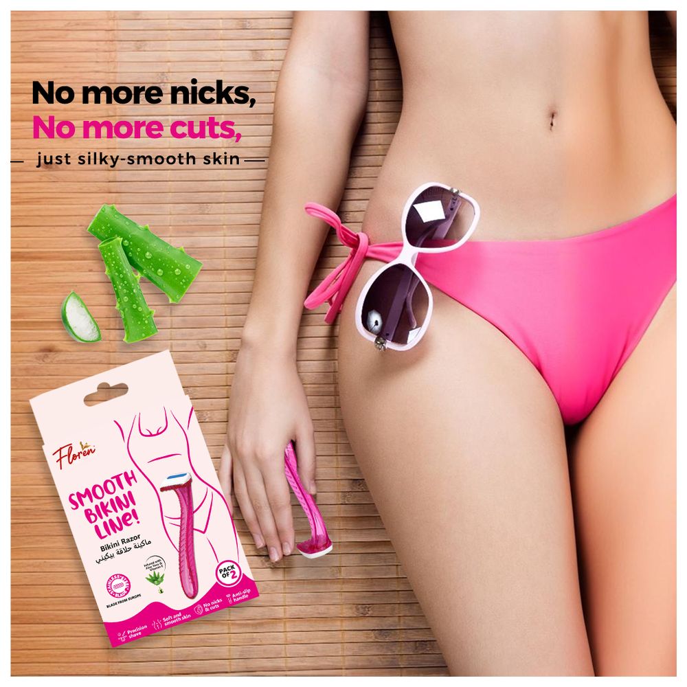 Floren - Smooth Bikini Line Razor - Pack of 2