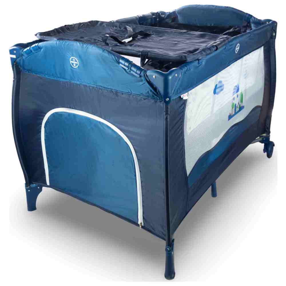 مولودي - ساحة لعب للأطفال مع ألعاب معلقة - أزرق