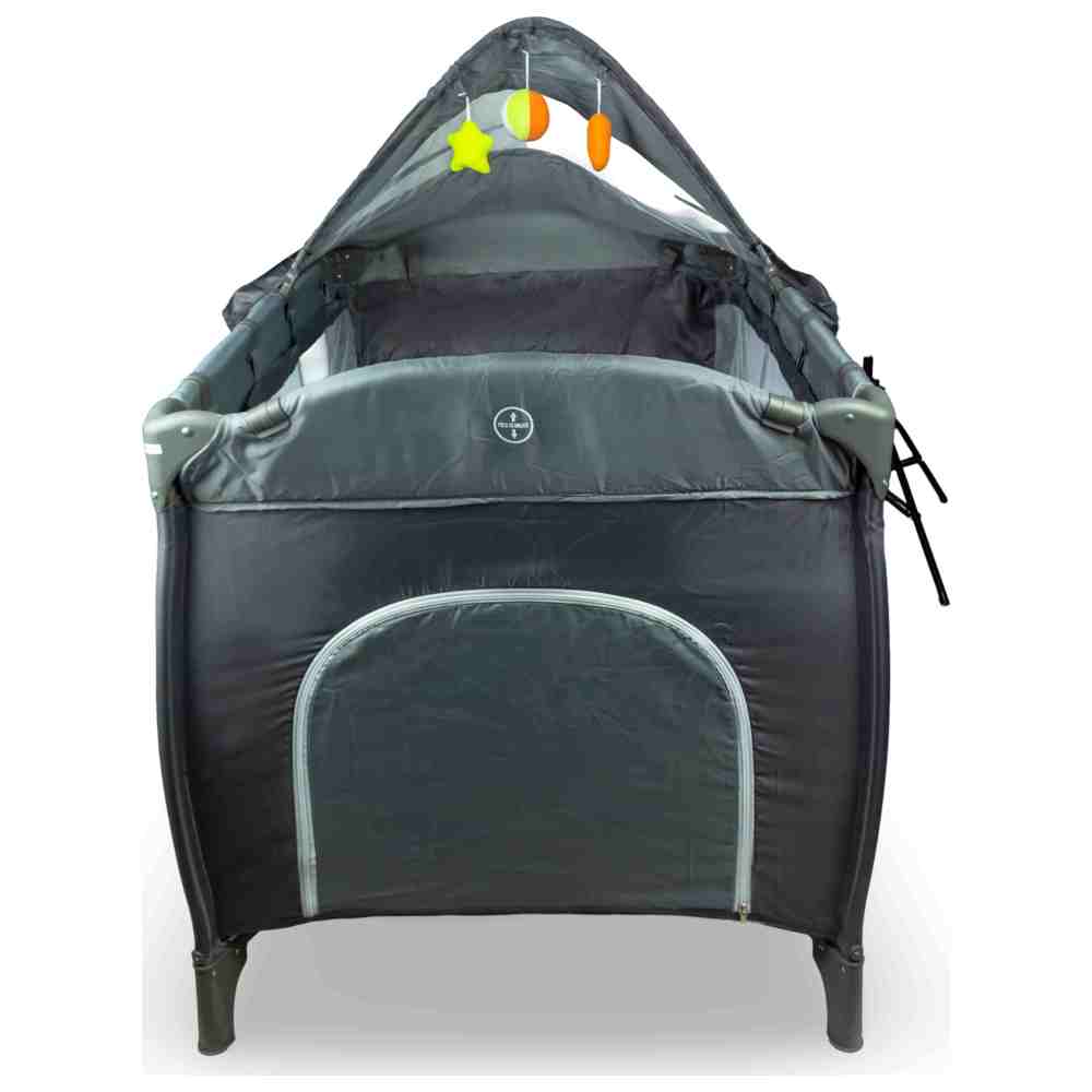 مولودي - ساحة لعب للأطفال مع ألعاب معلقة - رمادي