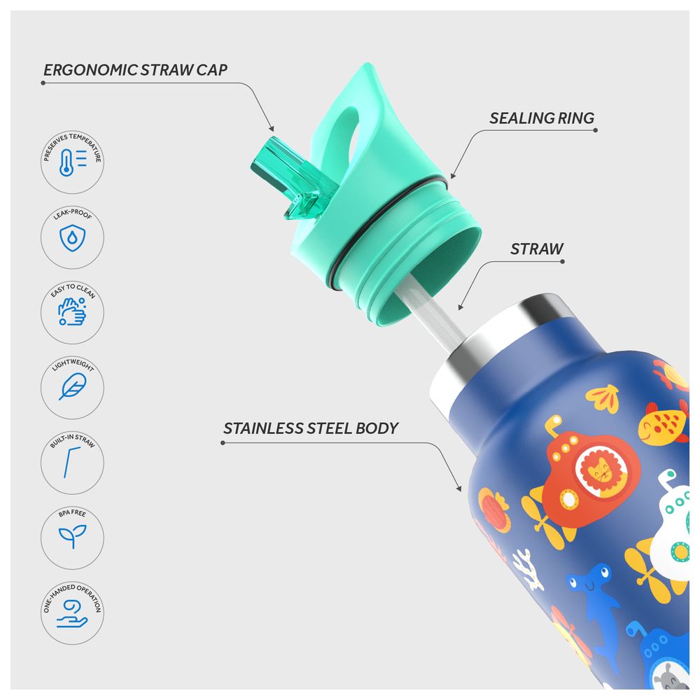 بيمبلي - زمزمية ماء ستانلس ستيل - غواصة - 354 مل