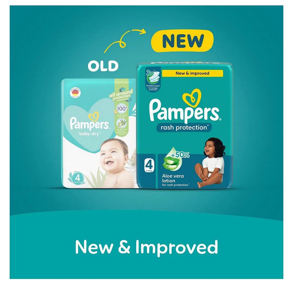 Pampers - Rash Protection Taped Diapers - Size 4+ - 10-15 kg - 70 Count