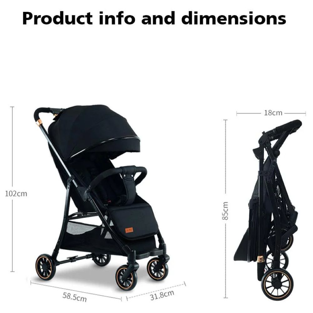 Dreeba - Lightweight One Way Push Baby Stroller - Black/Yellow
