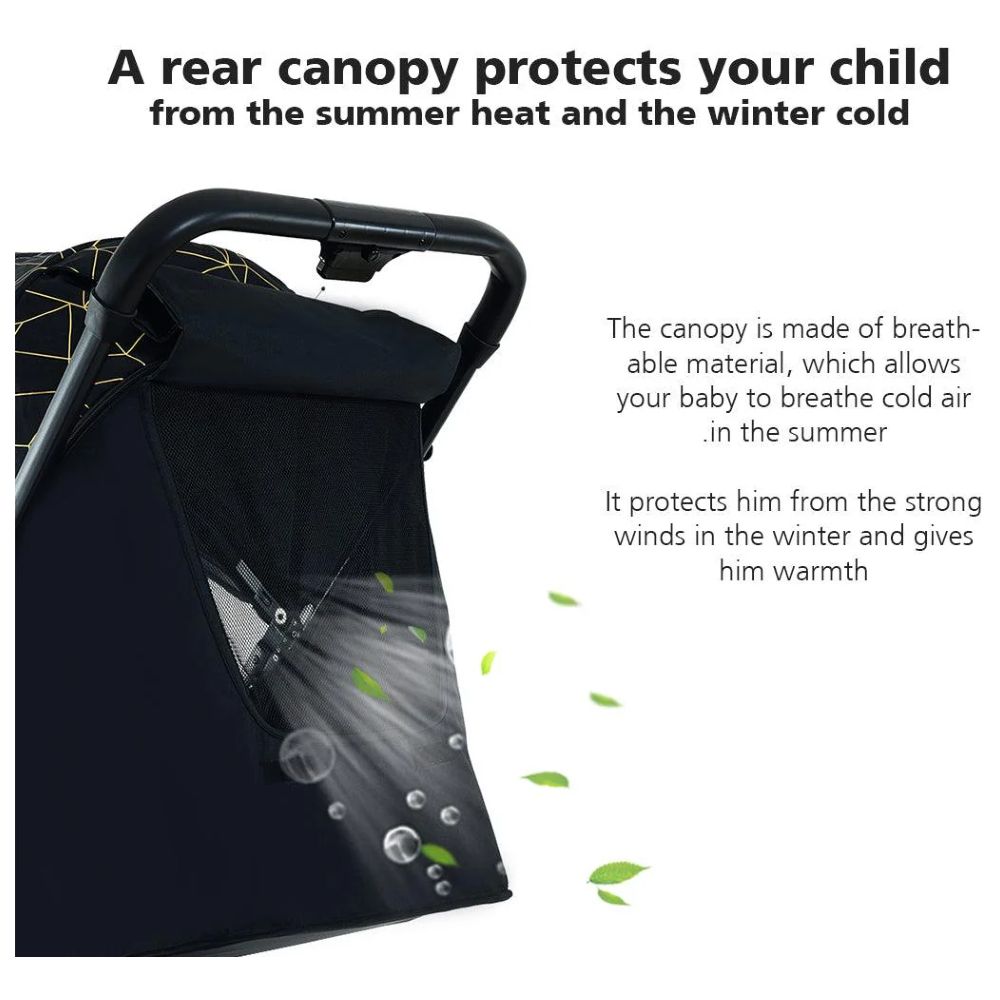 Dreeba - Baby Stroller With Foam Wheels - Grey/Black