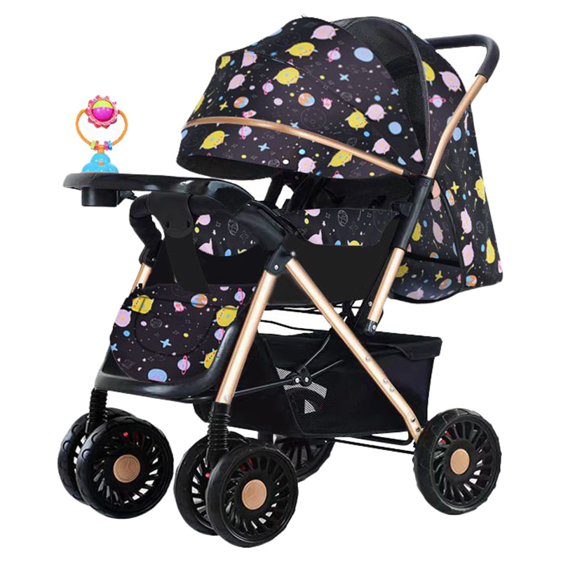 Dreeba - Two-Way-Push Baby Stroller - Black With Prints