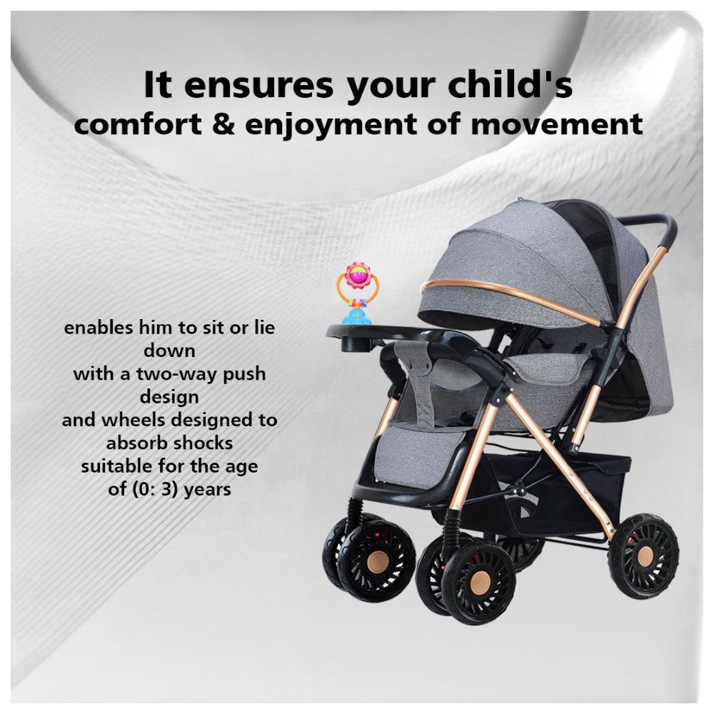 Dreeba - Two-Way-Push Baby Stroller - Black With Prints