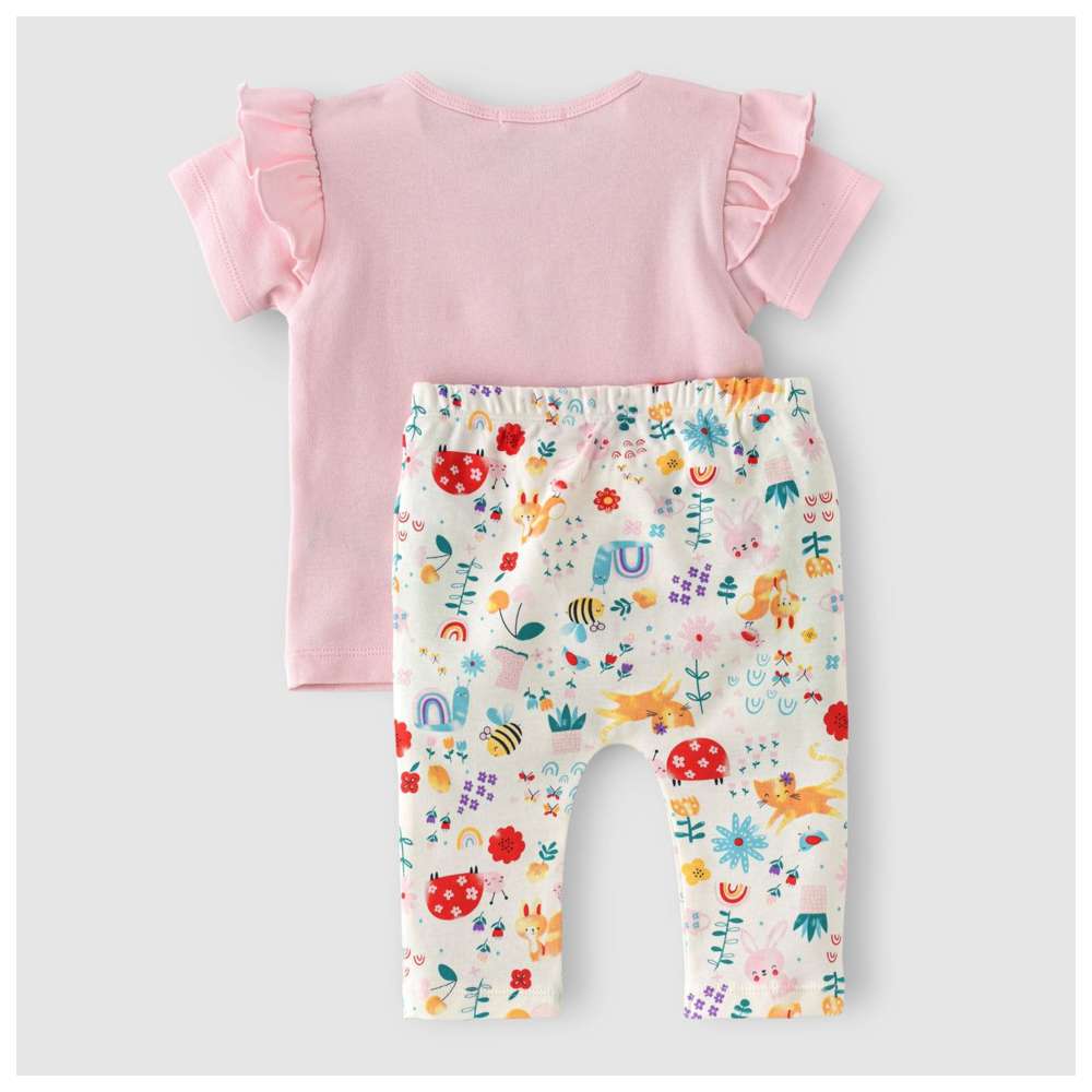 Boo Boo - 2pc-Set - Baby Girl T-Shirt & Leggings - Pink