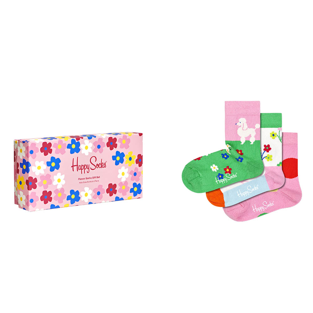 Happy Socks - Girl's Flower Socks Gift Set - Pack of 3