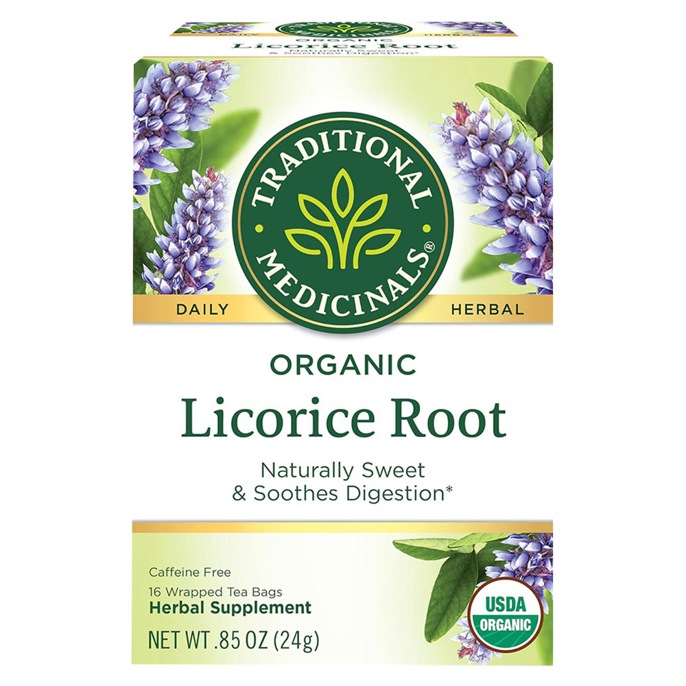 تراديشنال ميديسنالز - شاي الأعشاب بجذر عرق السوس العضوي - 16 كيس - 24 جم