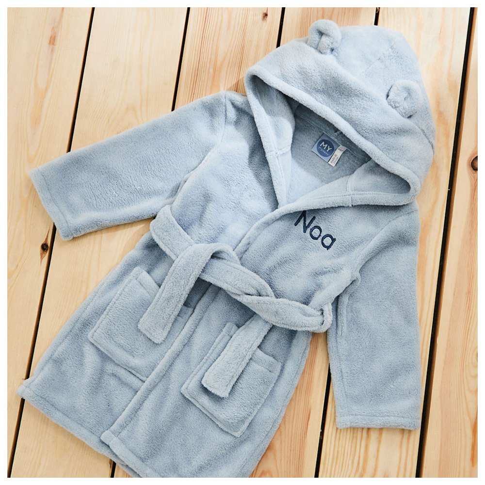 My 1st Years - Boy's Personalised Hooded Fleece Robe - Blue