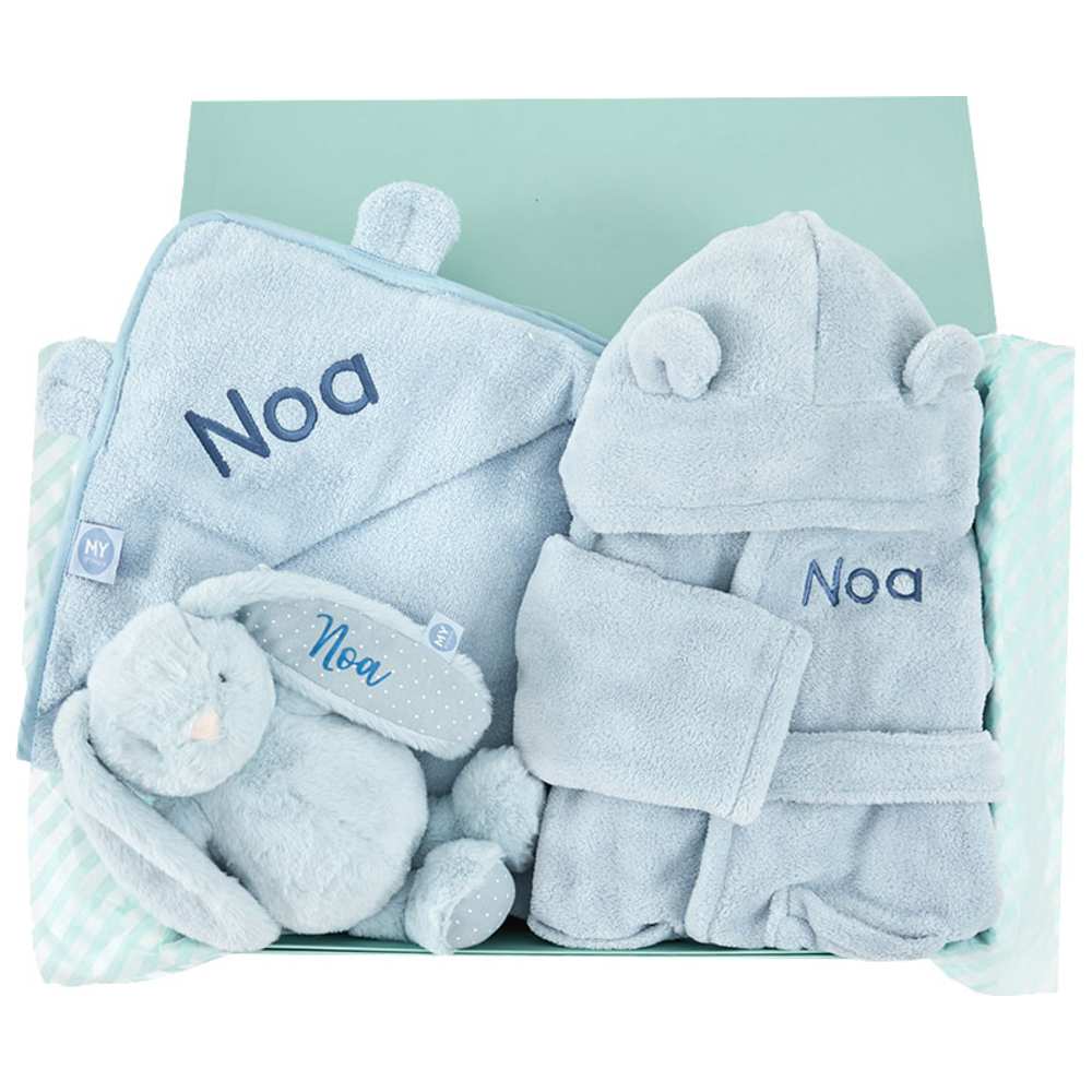 My 1st Years - Boy's Personalised Splash Snuggle & Cuddle Set - Blue - 3 Pcs