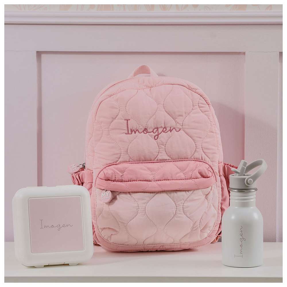 My 1st Years - Quilted Backpack With Water Bottle & Lunch Box - Pink - 11.81-Inch