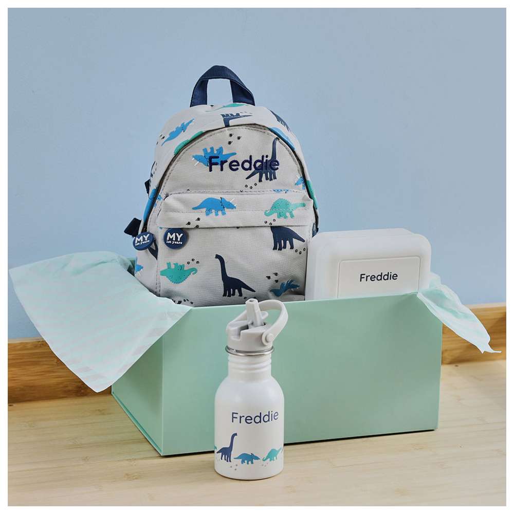 My 1st Years - Dinosaur Printed Backpack With Water Bottle & Lunch Box - 10.23-Inch