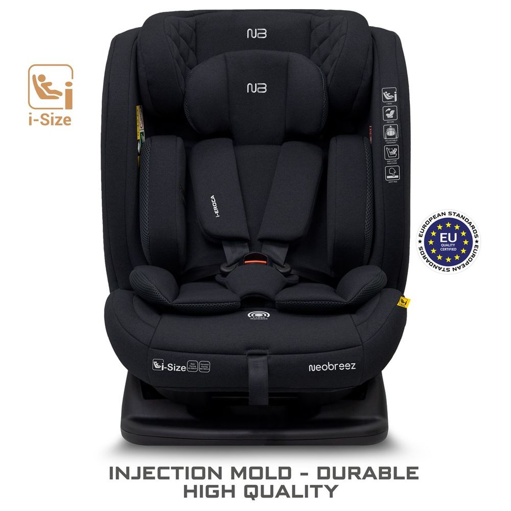 نيوبريز - مقعد سيارة آي-إروكا آي-سايز متعدد الاستخدامات، قابل للتحويل، للأطفال من عمر 0 ​​إلى 12 عامًا - أسود