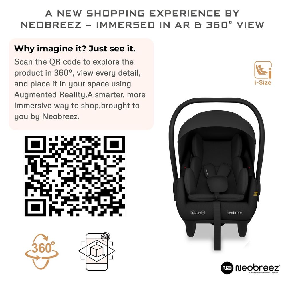 نيوبريز - حامل مقعد سيارة للأطفال خفيف الوزن i-Sacro i-Size - أسود