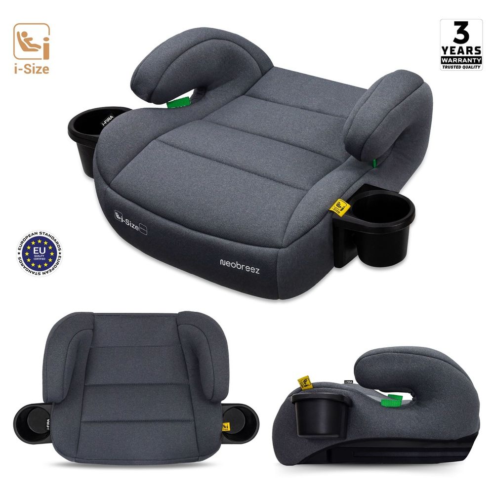 Neobreez - i-FIRA i-Size Kids Booster Car Seat Group 2/3 With 2 Cup Holders - Grey