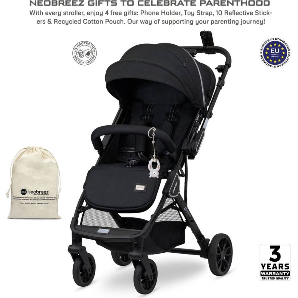 Neobreez - Quint Reversible Stroller Travel Stroller  -  Black