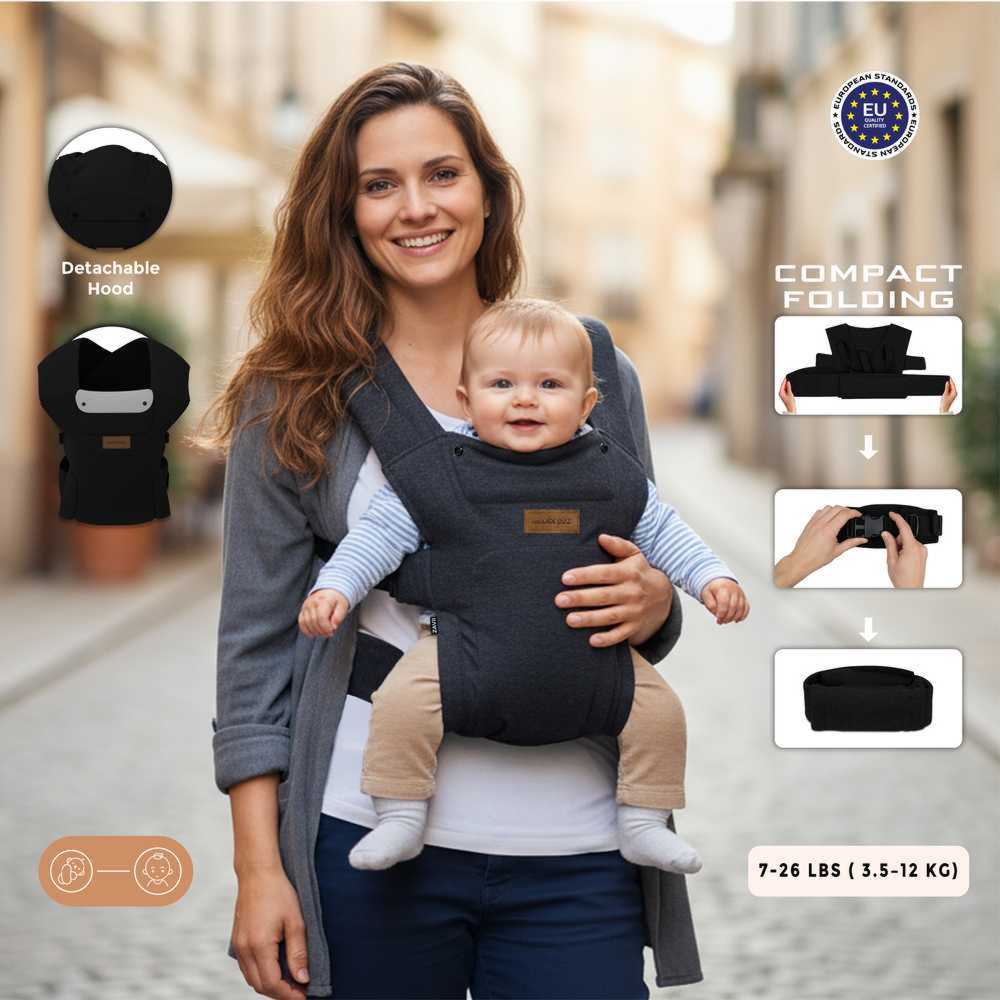 Neobreez - Zavii Convertible Baby Carrier, Newborn-Toddler - Black