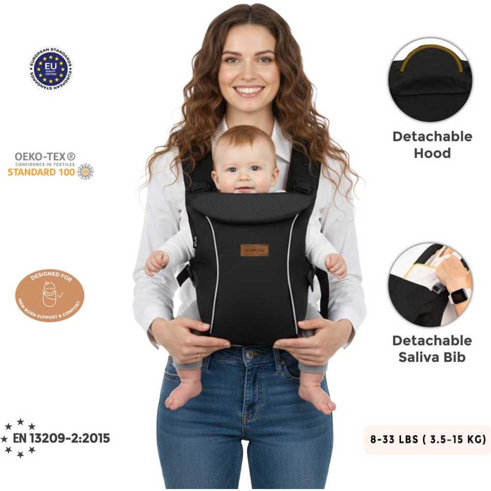Neobreez Atlix 3-In-1 Convertible Baby Carrier, Newborn-Toddler - Black