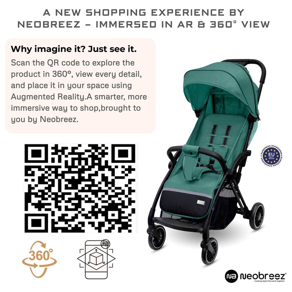 نيو بريز - عربة أطفال ثيتا خفيفة الوزن قابلة للطي تلقائيًا - خضراء
