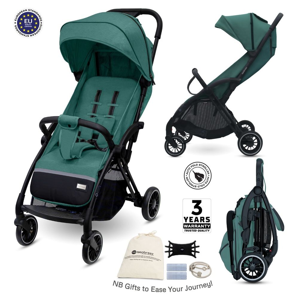نيو بريز - عربة أطفال ثيتا خفيفة الوزن قابلة للطي تلقائيًا - خضراء