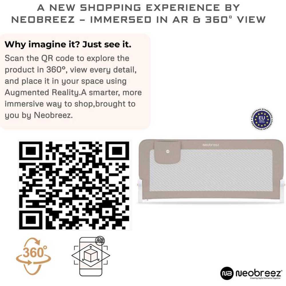 نيو بريز - درابزين سرير نيكس القابل للطي الآمن للأطفال - بيج