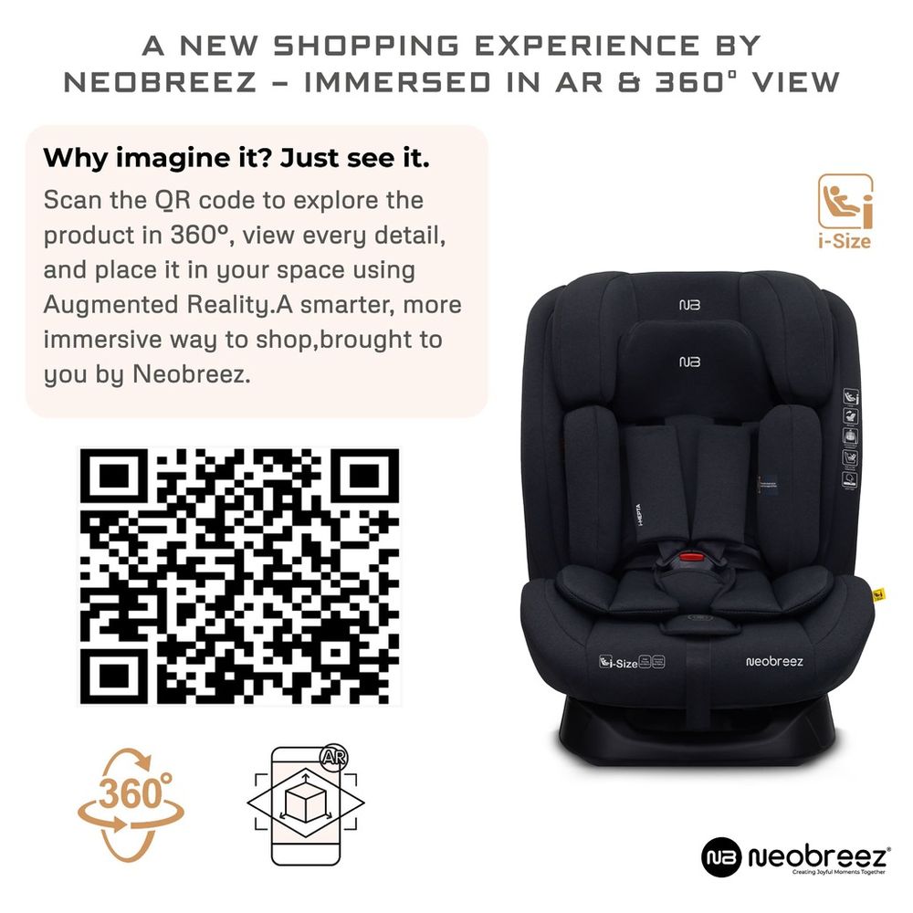 Neobreez - i-Hepta i-Size All-In-1 Convertible Car Seat 0-12Yrs - Black